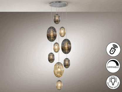 Lámpara Techo Schuller Ovila - Diseño Moderno 9 Luces | luzguru.com