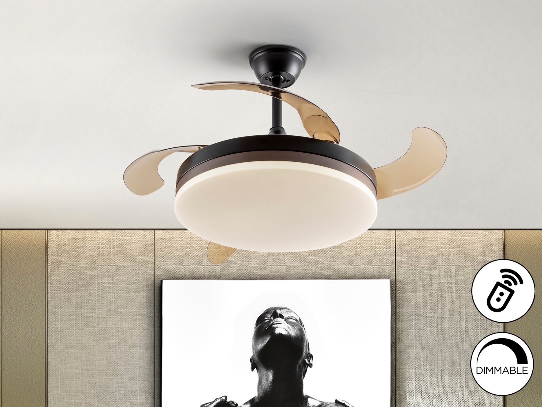 Ventilador Techo Negro Schuller Vento - Diseño Moderno | luzguru.com