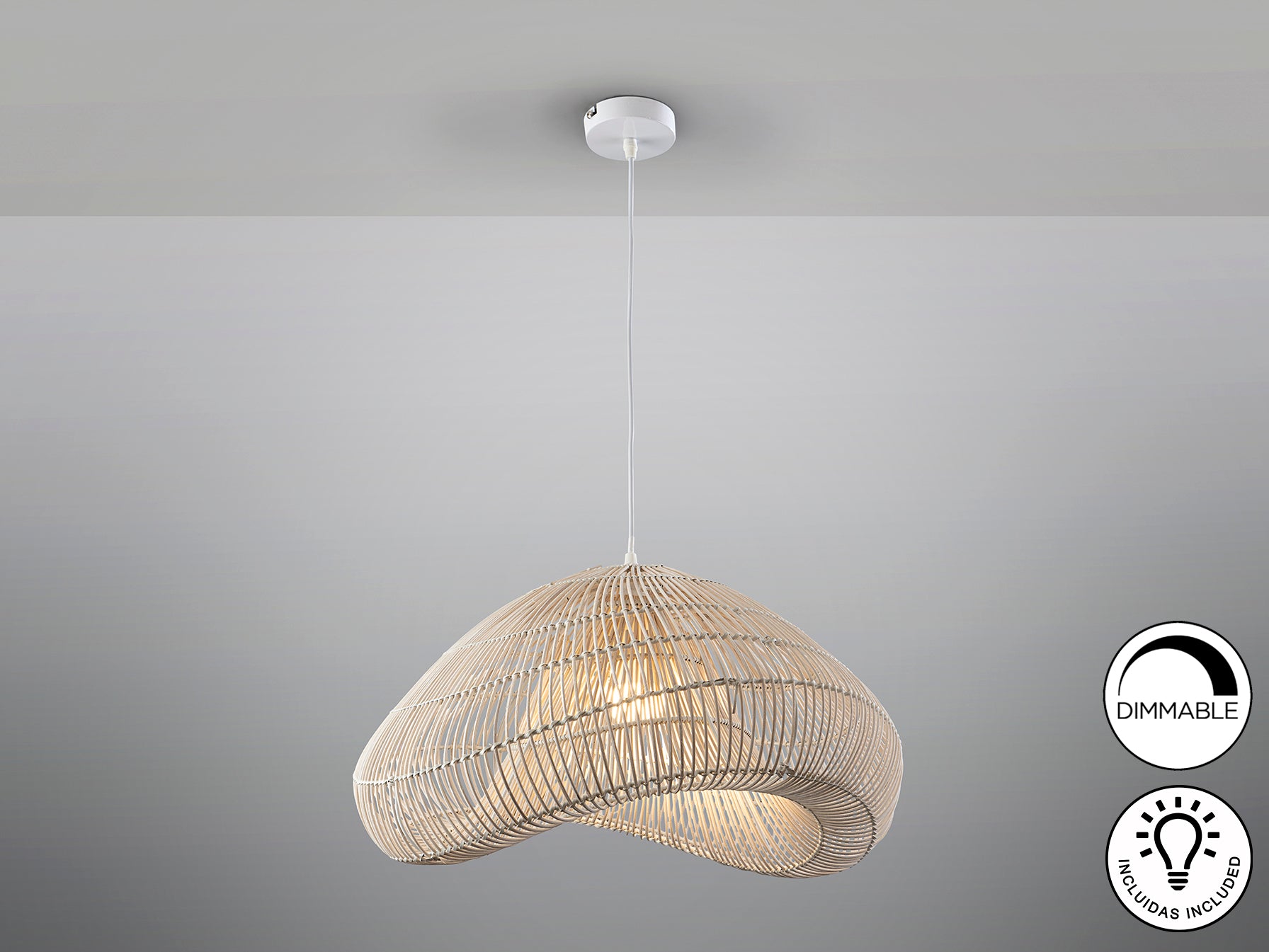 Lámpara Ratán Schuller Sabah - Iluminación elegante para tu hogar | luzguru.com