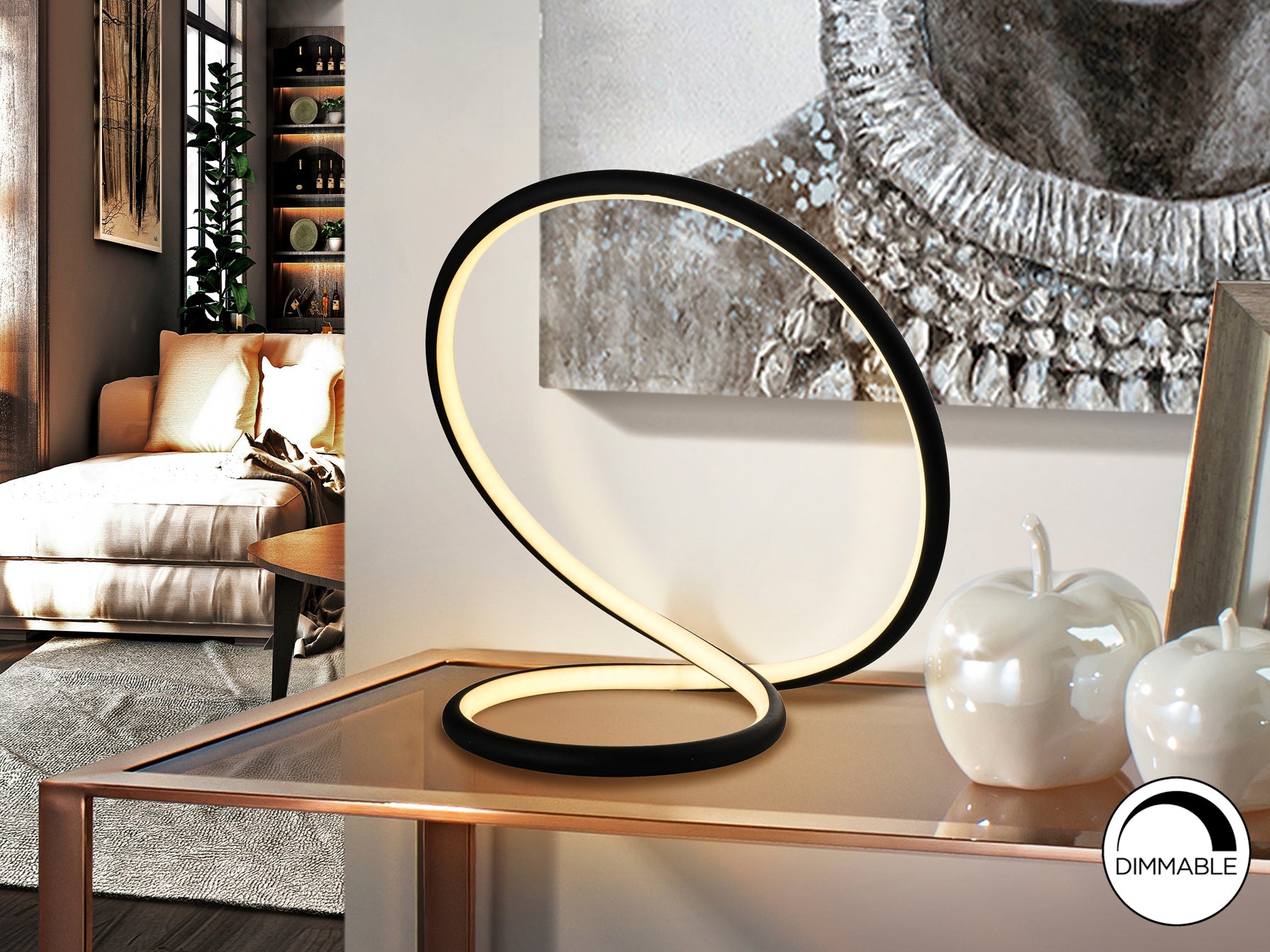 Sobremesa LED Negro Schuller Infinito - Diseño Moderno | luzguru.com