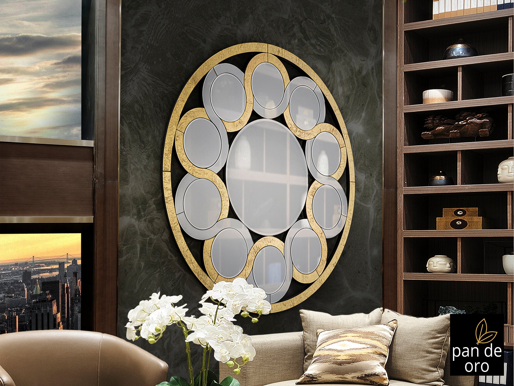 Espejo Zendaya Oro - Schuller - Diseño Exclusivo | luzguru.com