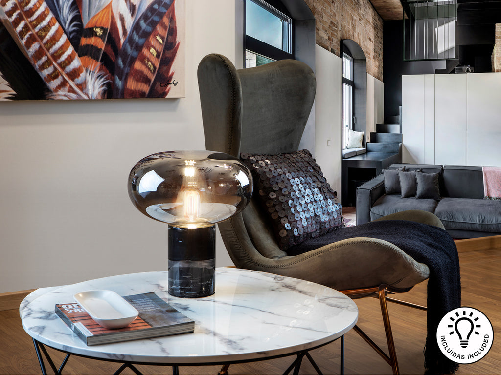 Lámpara Sobremesa Negra Moderna - Schuller Fungi | luzguru.com