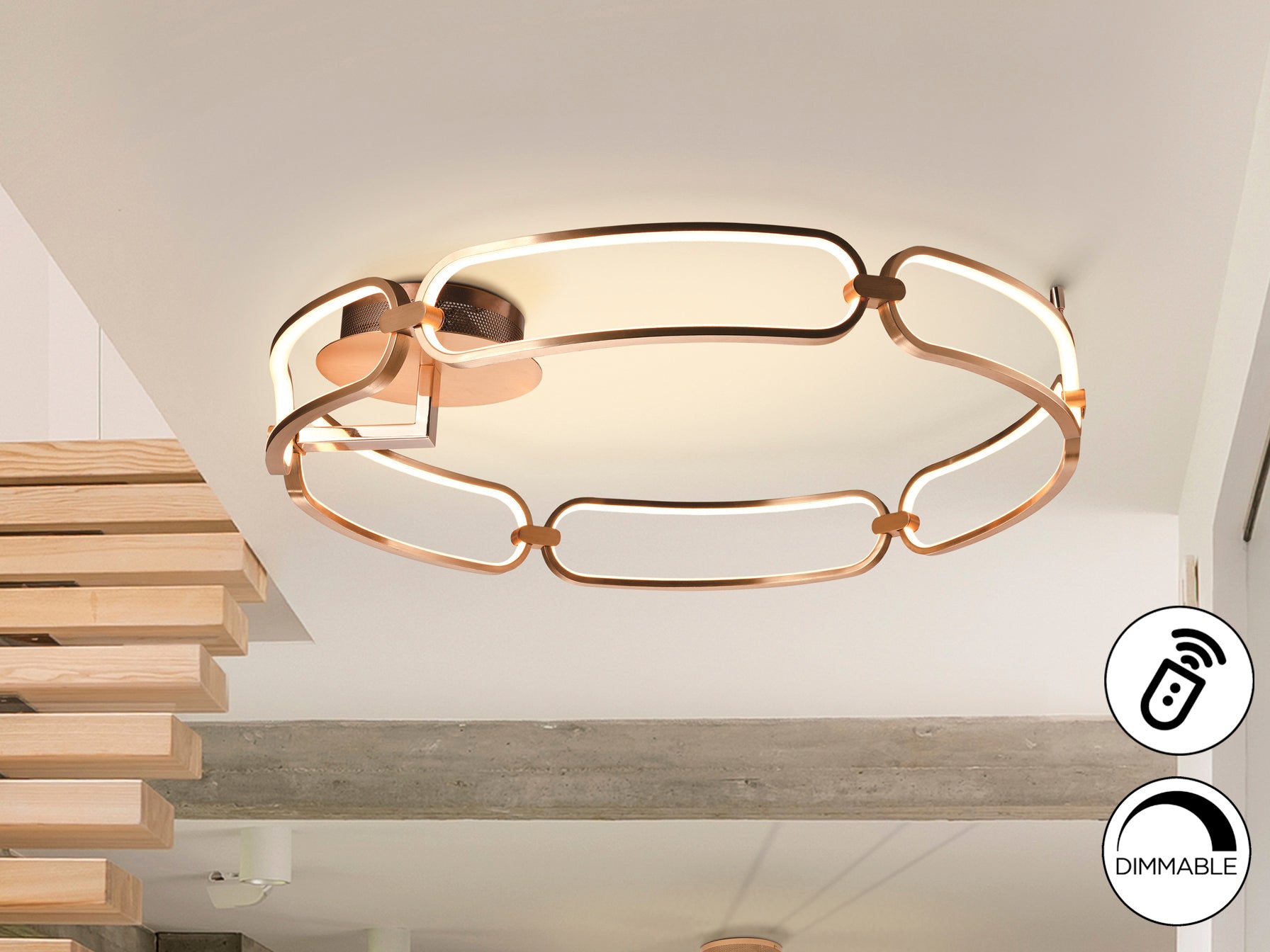 Plafón LED Schuller Colette Ø80 Oro Rosa - Diseño Moderno | luzguru.com