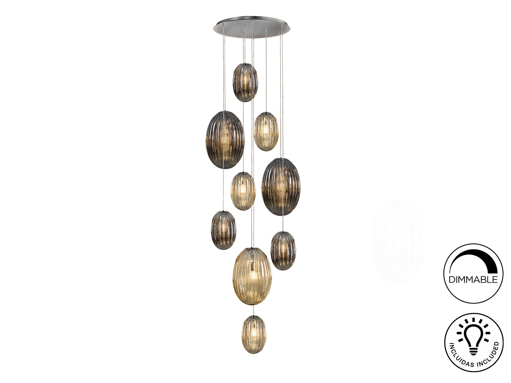 Lámpara Techo Schuller Ovila - Diseño Moderno 9 Luces | luzguru.com