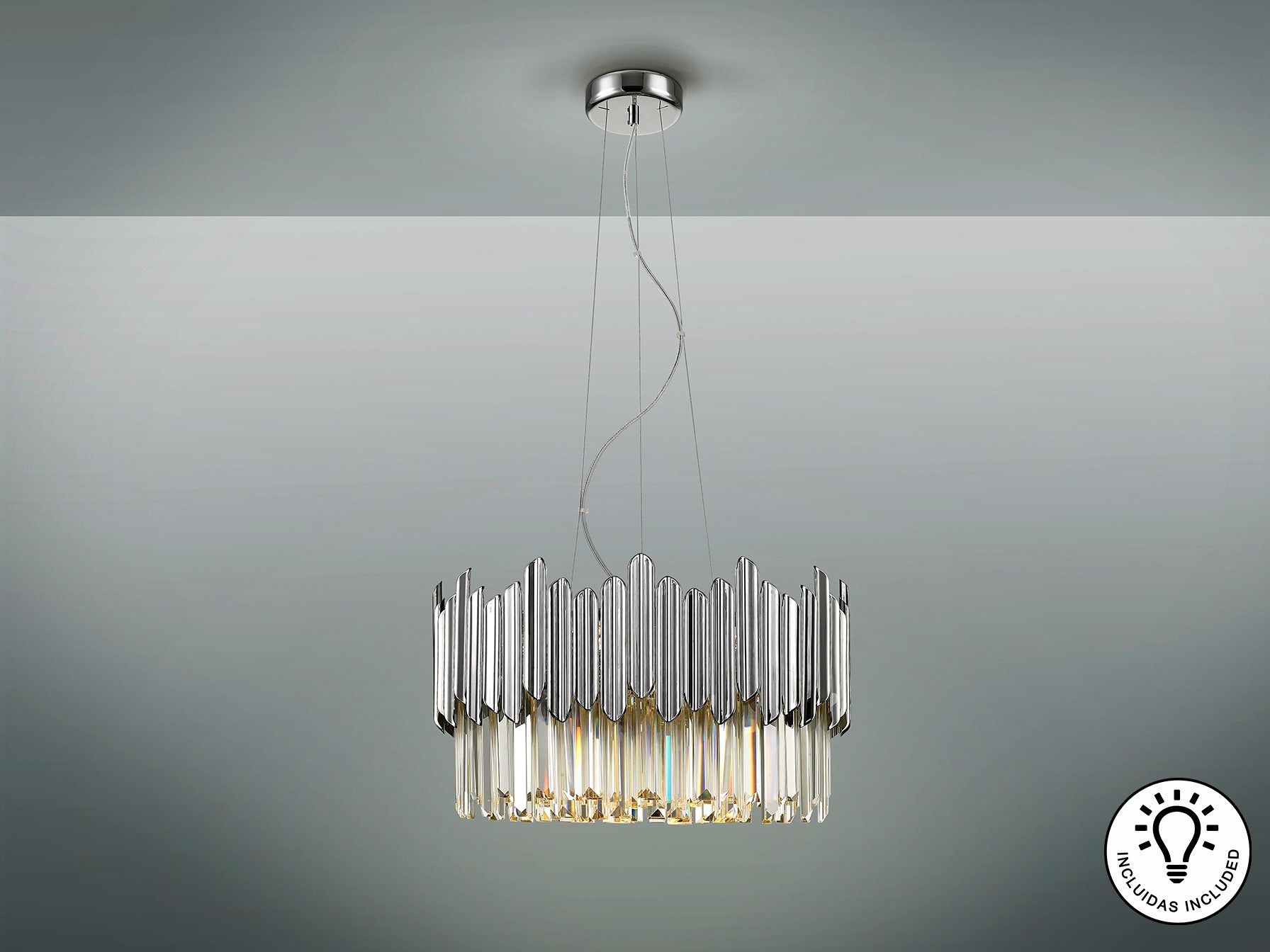 Lámpara de Techo Cromada Tiara - Schuller - Iluminación de Lujo | luzguru.com