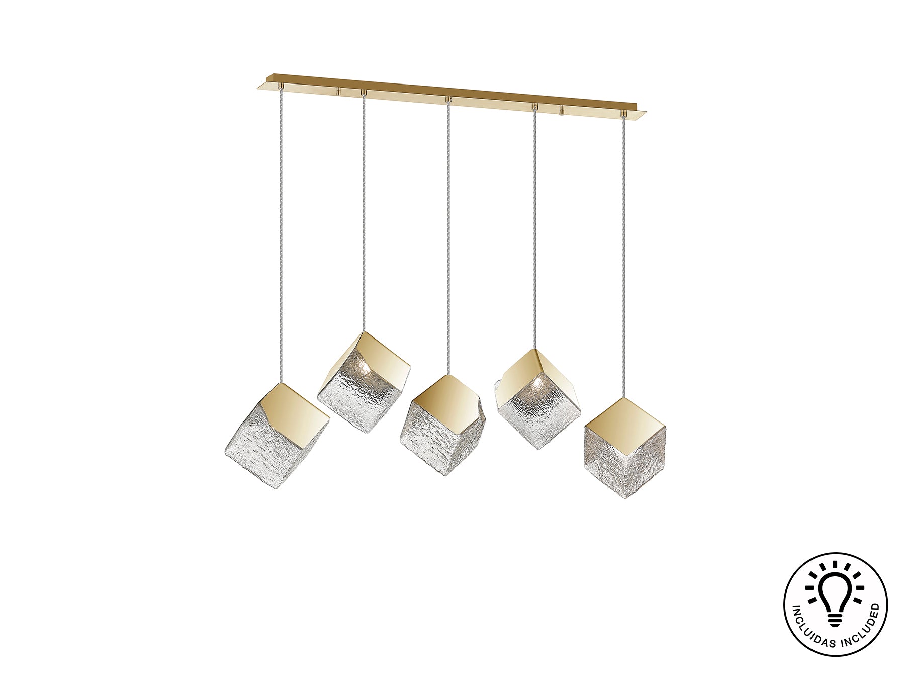 Schuller 720595 - Lámpara Priscila 5 Luces Oro - luzguru.com