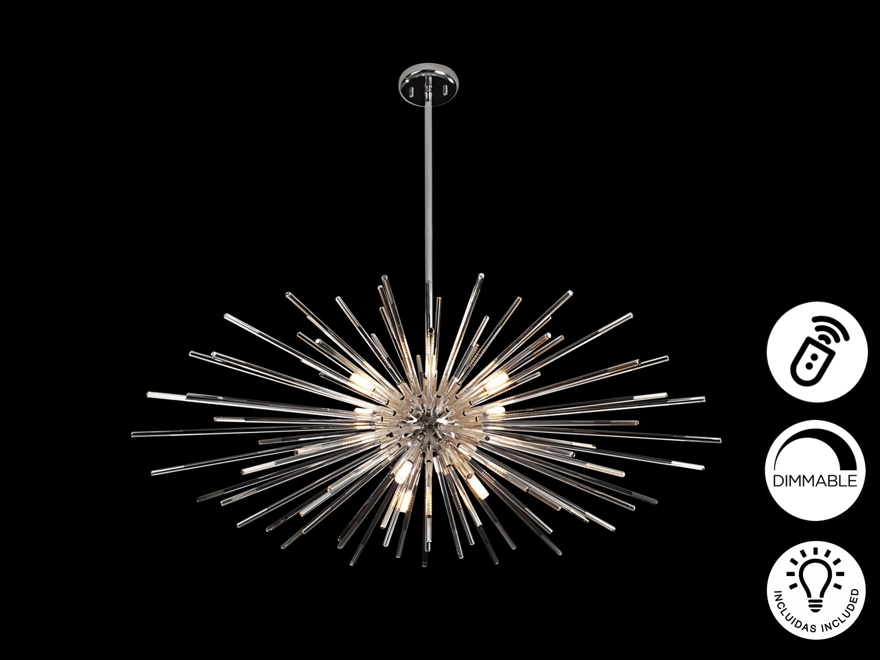 Lámpara Moderna Cromada Schuller - Evasión 9 Luces | luzguru.com