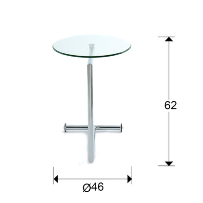 Medidas Mesa Auxiliar Redonda Cromada Schuller Rodes 268172: 46x63x52 cm.  
