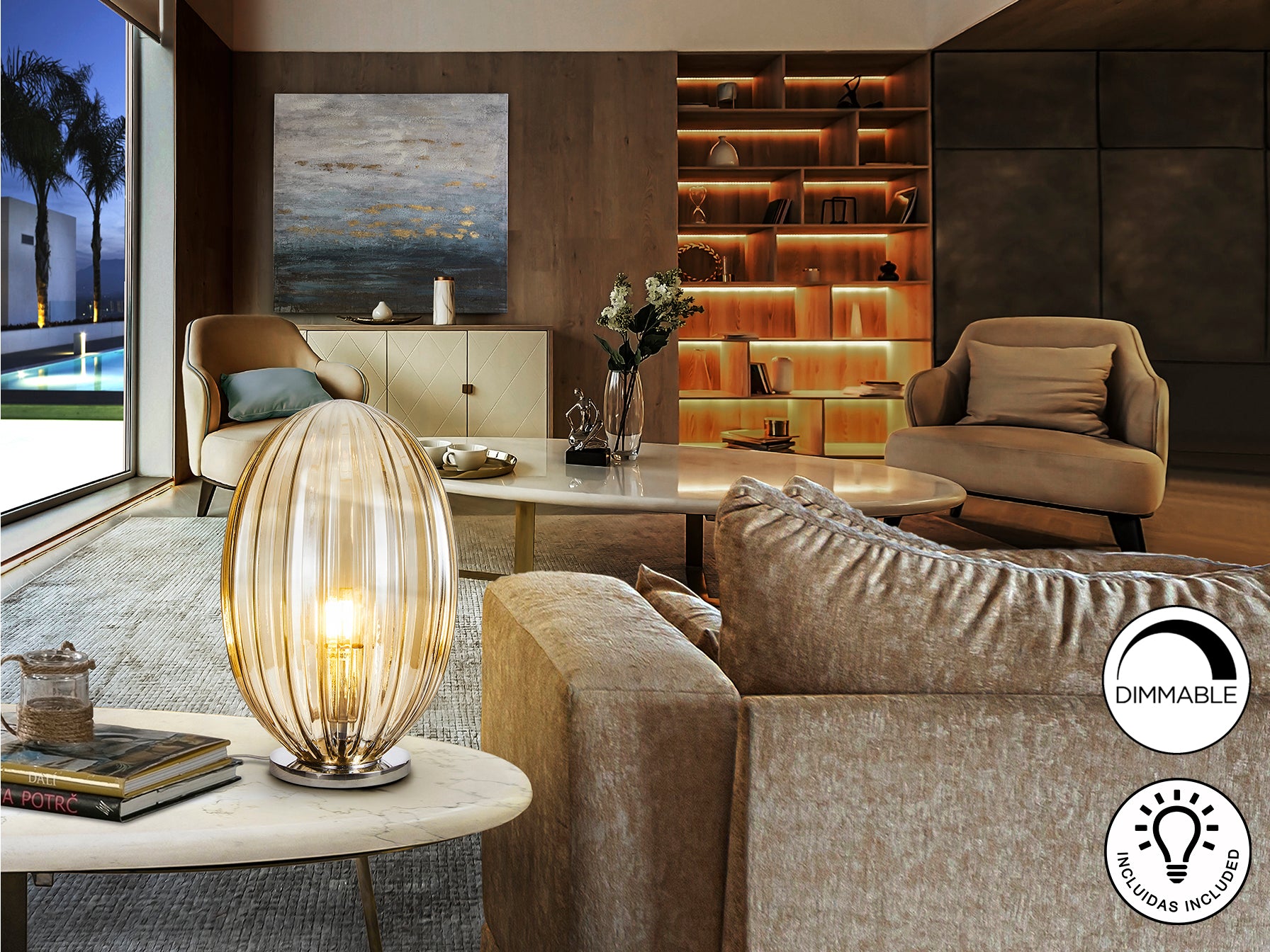 Lámpara Sobremesa Coñac - Schuller Ovila - Calidad Premium | luzguru.com