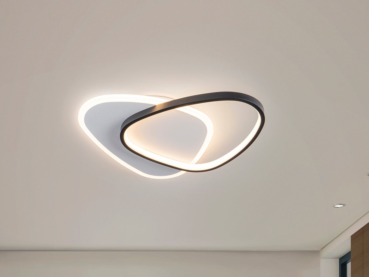 Plafón Aplique Moderno Schuller Romo - Blanco y Negro | luzguru.com