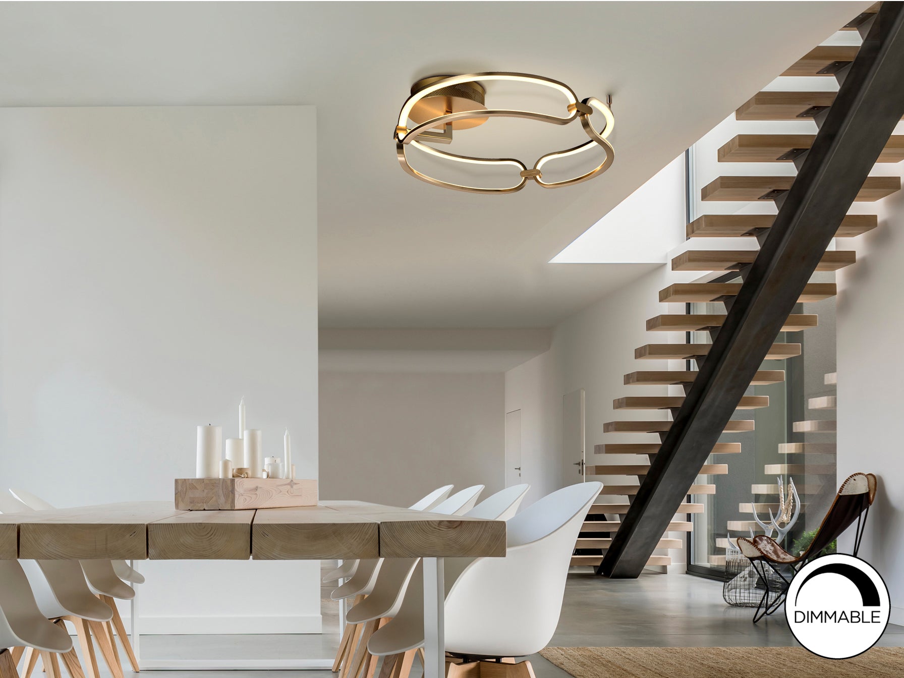 Plafón LED Schuller Colette - Oro Rosa - Diseño Moderno | luzguru.com