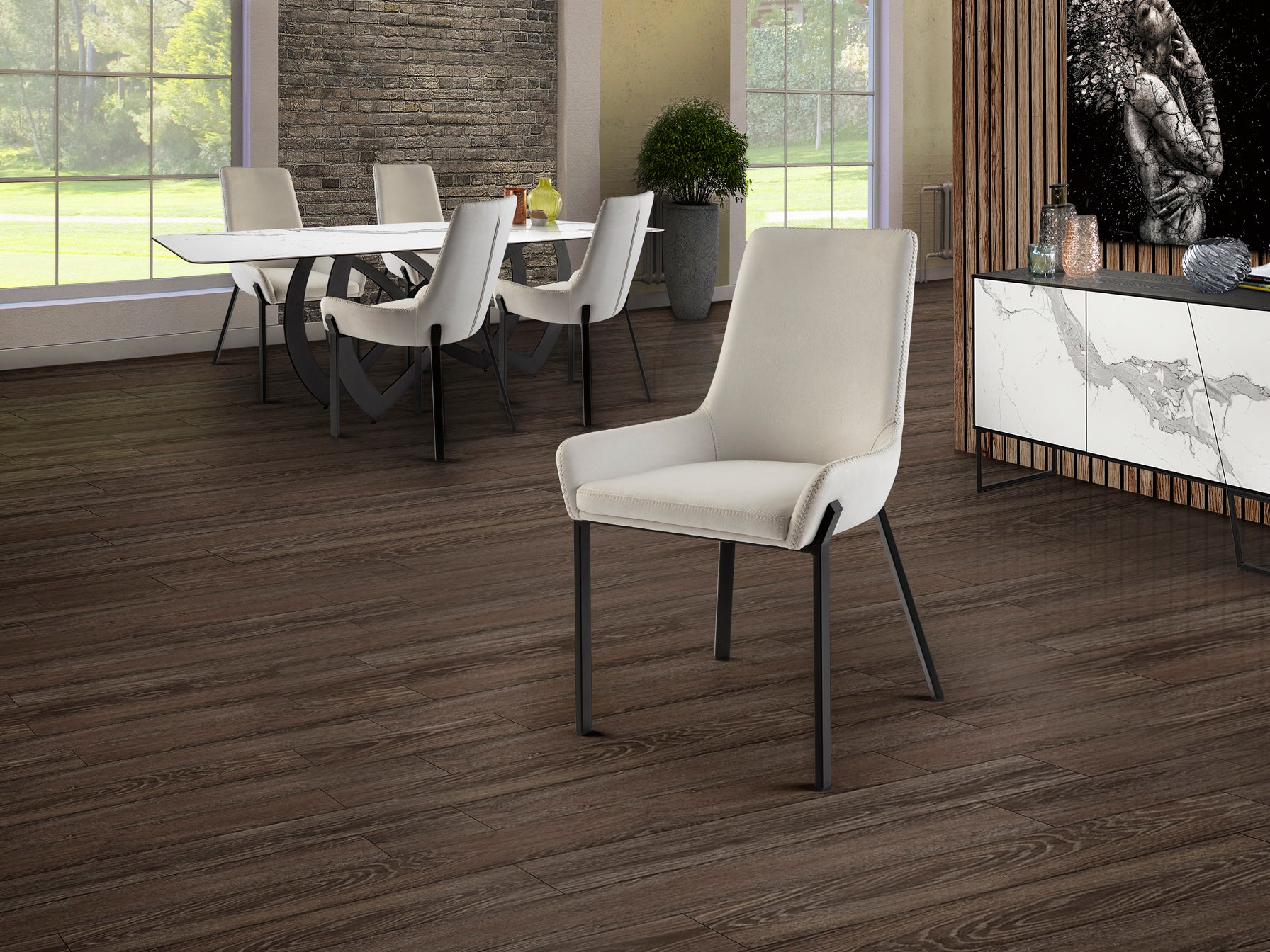 Silla Moderna Negra y Blanca - Schuller Diane | luzguru.com