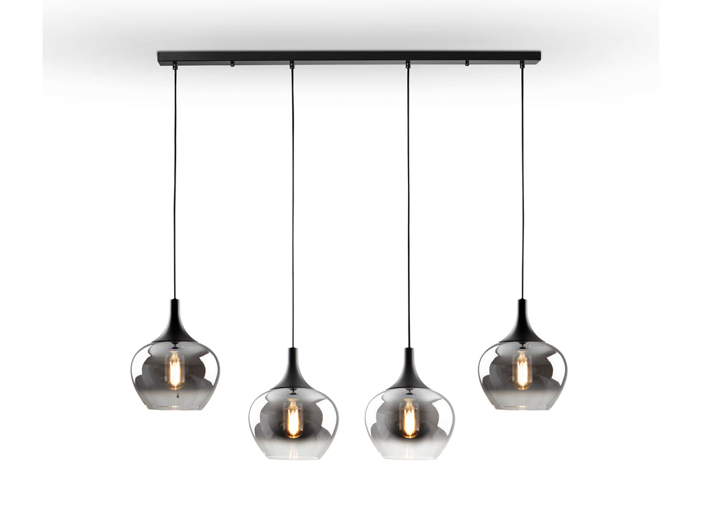 Schuller 614245 - Lámpara Opaz 4 Luces Negra/Smoke - luzguru.com