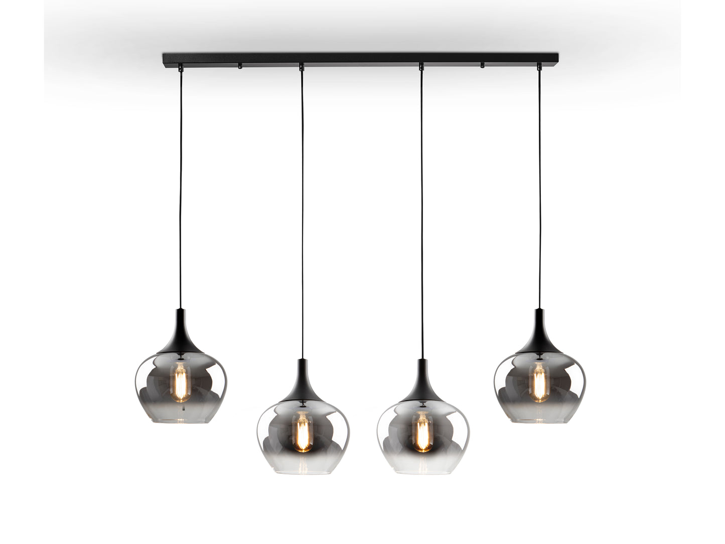 Schuller 614245 - Lámpara Opaz 4 Luces Negra/Smoke - luzguru.com