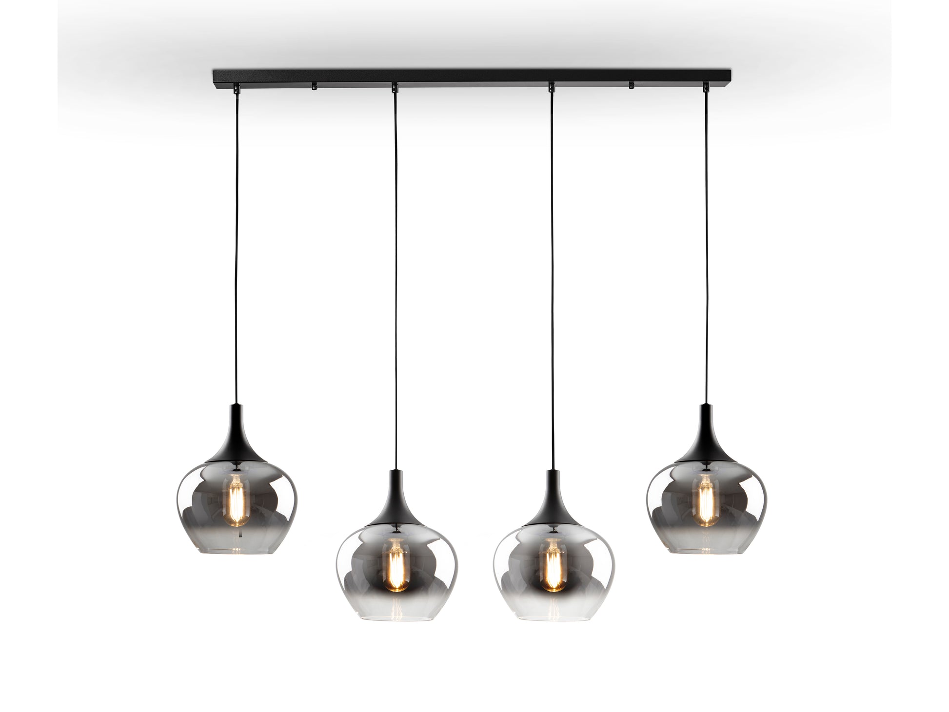 Schuller 614245 - Lámpara Opaz 4 Luces Negra/Smoke - luzguru.com