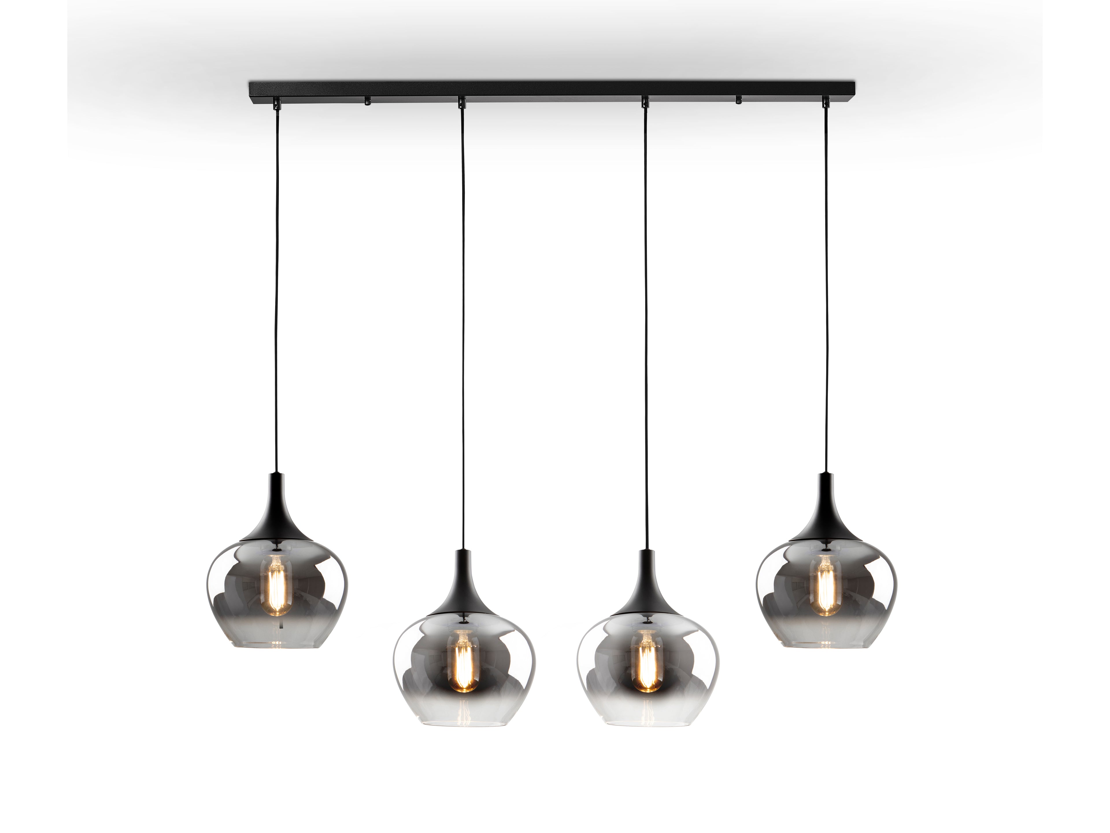 Schuller 614245 - Lámpara Opaz 4 Luces Negra/Smoke - luzguru.com