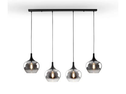 Schuller 614245 - Lámpara Opaz 4 Luces Negra/Smoke - luzguru.com