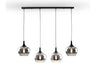 Schuller 614245 - Lámpara Opaz 4 Luces Negra/Smoke - luzguru.com