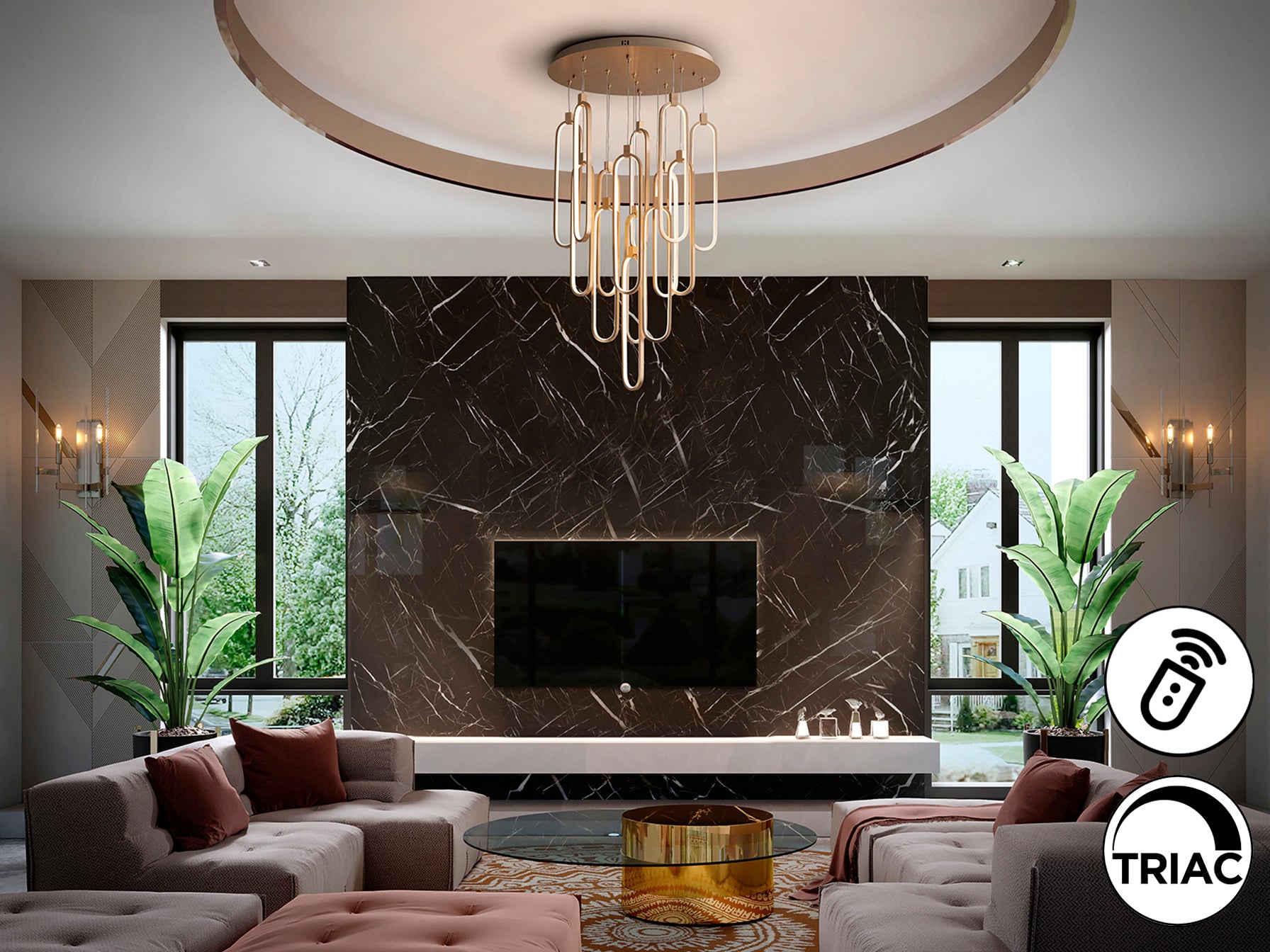 Lámpara de Techo LED Colette Oro Rosa - Schuller | luzguru.com