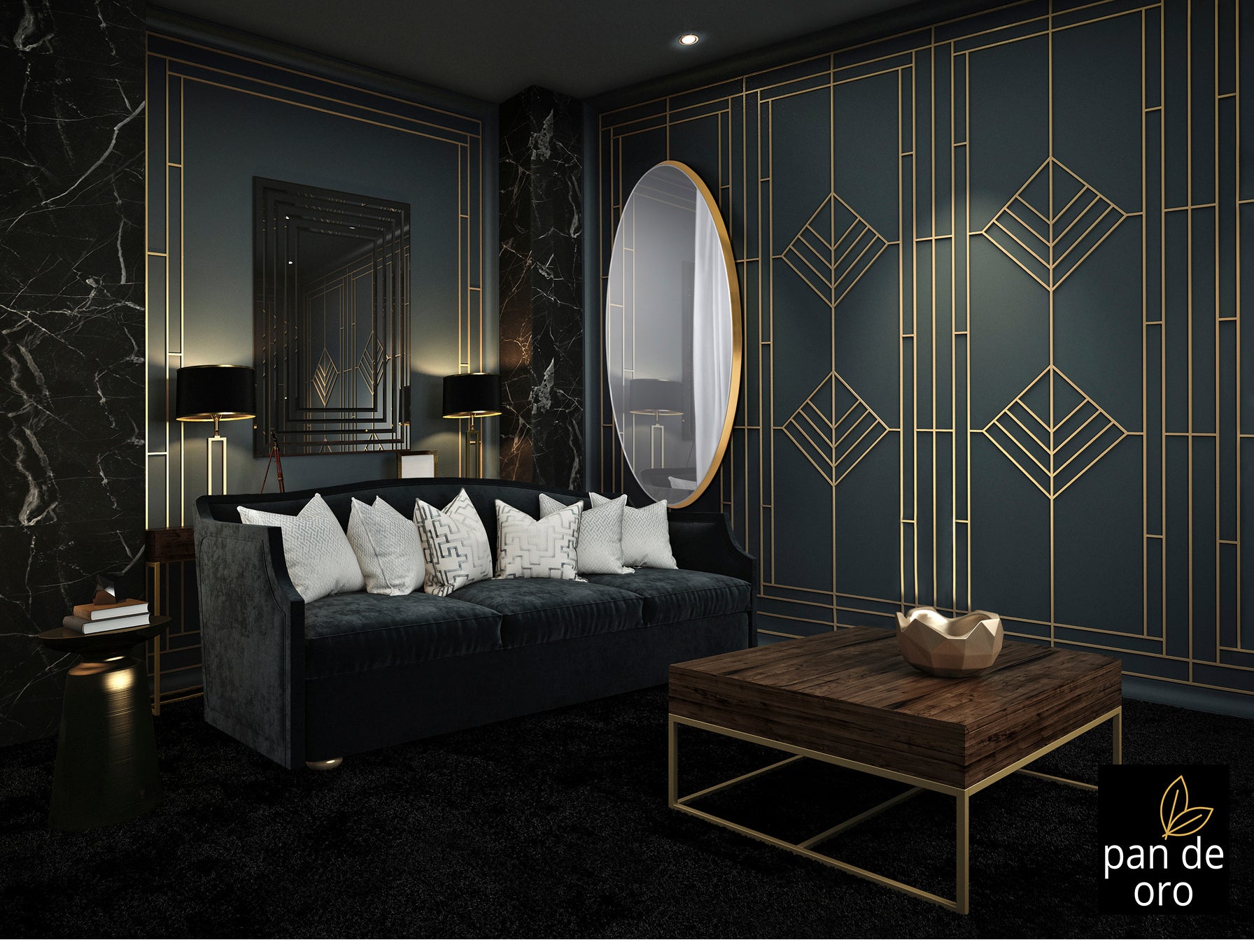 Espejo Ovalado Dorado Schuller Aries - Diseño Elegante | luzguru.com