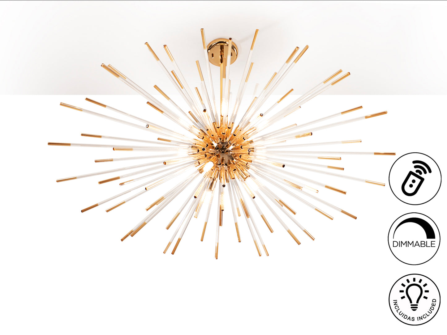 Lámpara de techo Schuller Evasión Oro - Diseño elegante y dimmable | luzguru.com