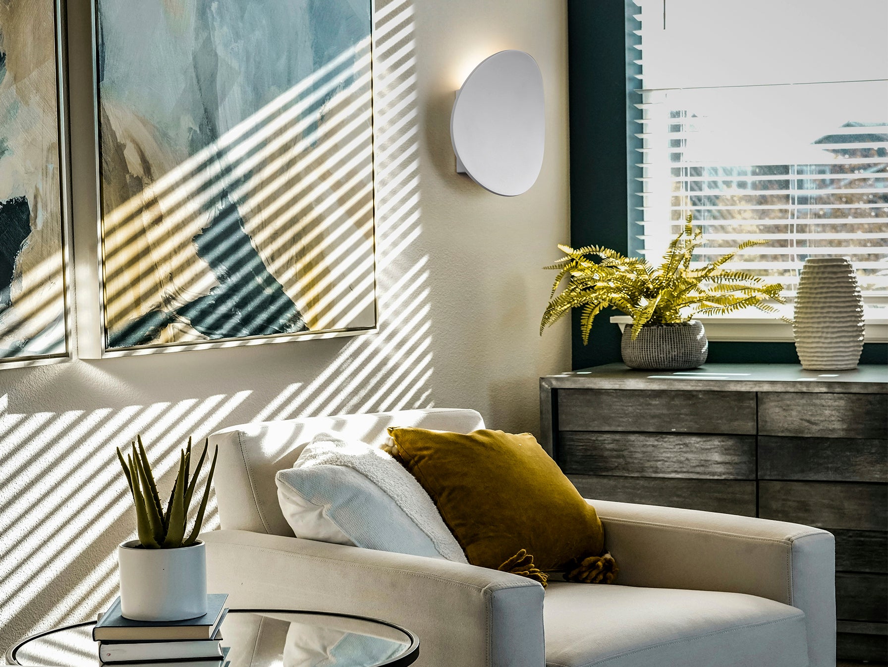 Aplique de Pared Blanco Moderno - Schuller Ona | luzguru.com