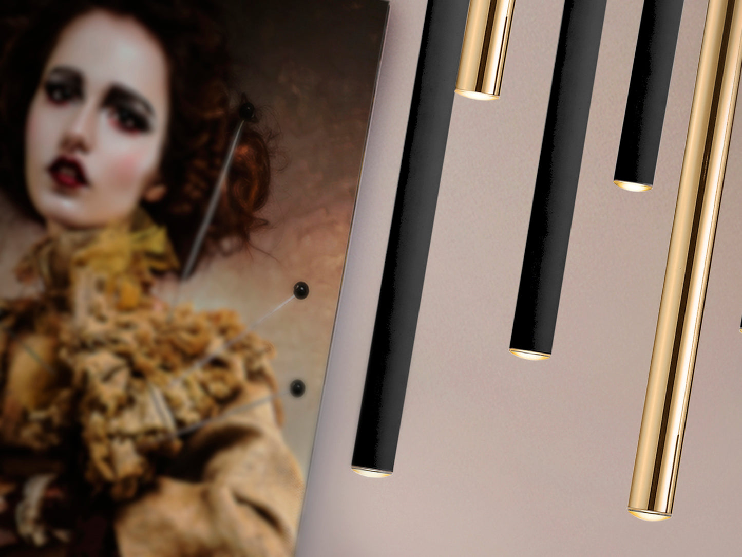 Lámpara de Techo LED Schuller Varas - Oro/Negro | luzguru.com