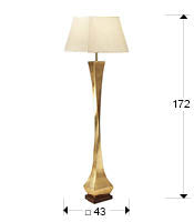 Medidas Lámpara Pie Salón Deco Oro Schuller 662514: 43x172x43 cm.  Luzguru.
