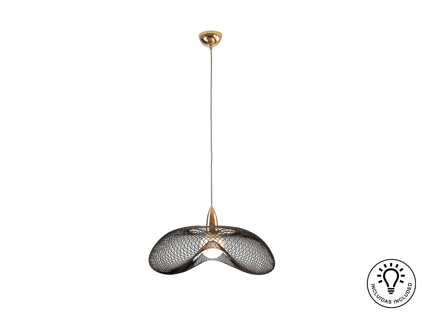 Lámpara de Metal Oro y Negro - Schuller Forma - luzguru.com