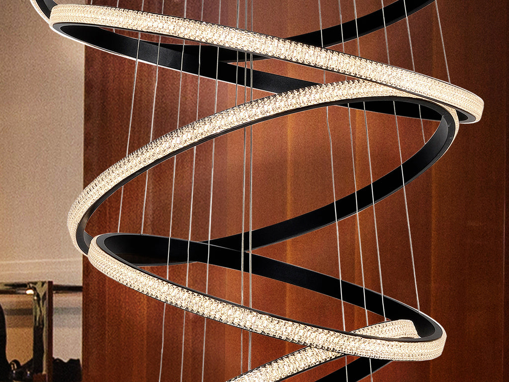 Lámpara Moderna Negra 8 Aros - Schuller Ring - Calidad Premium | luzguru.com