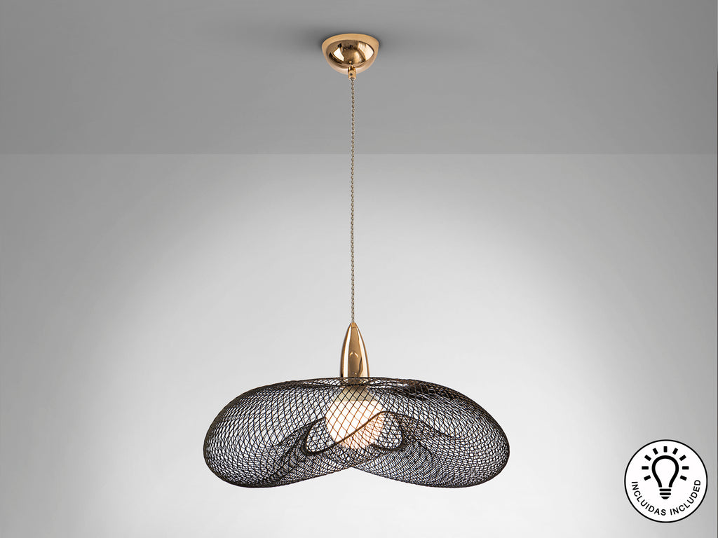 Lámpara de Metal Oro y Negro - Schuller Forma - luzguru.com