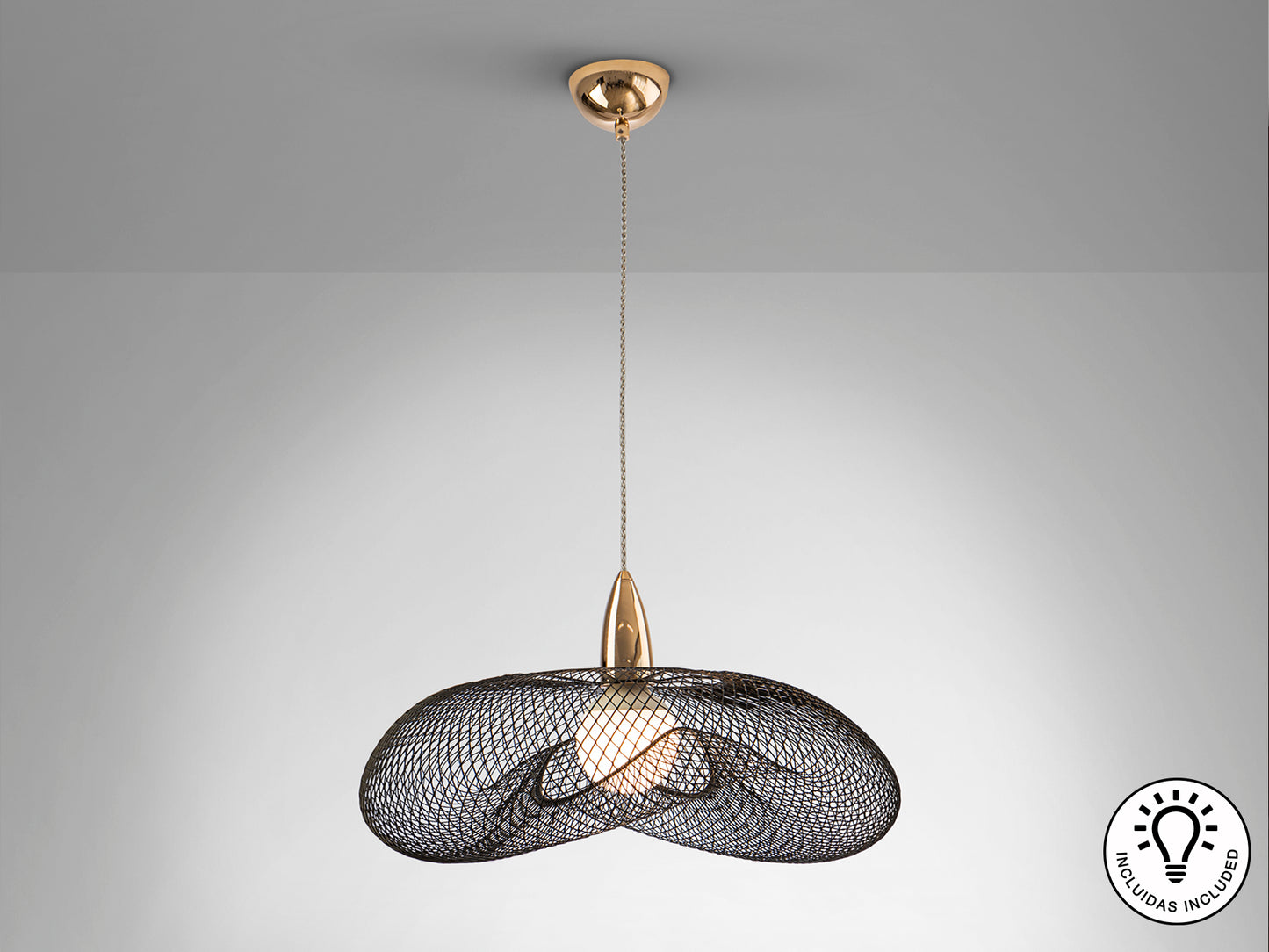 Lámpara de Metal Oro y Negro - Schuller Forma - luzguru.com