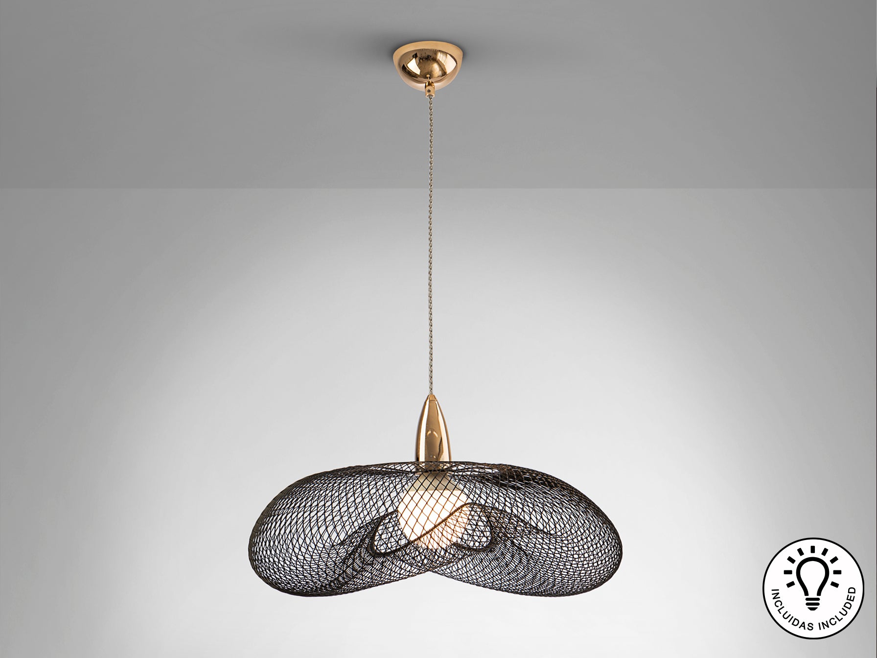 Lámpara de Metal Oro y Negro - Schuller Forma - luzguru.com