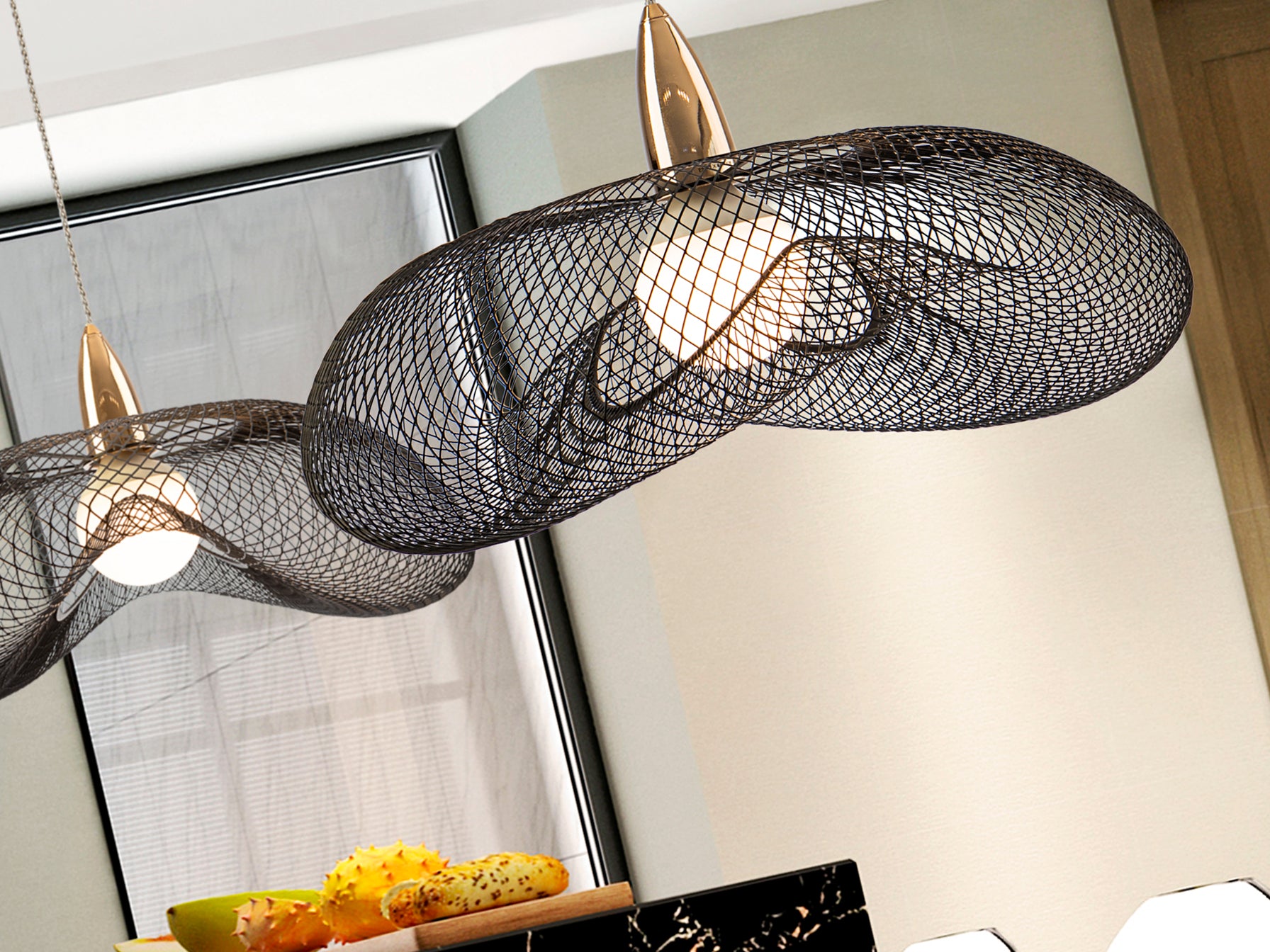 Lámpara de Metal Oro y Negro - Schuller Forma - luzguru.com