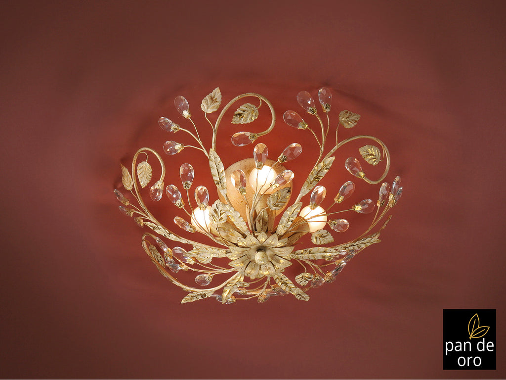 Plafón Schuller Verdi - Iluminación Elegante Marfil y Oro | luzguru.com