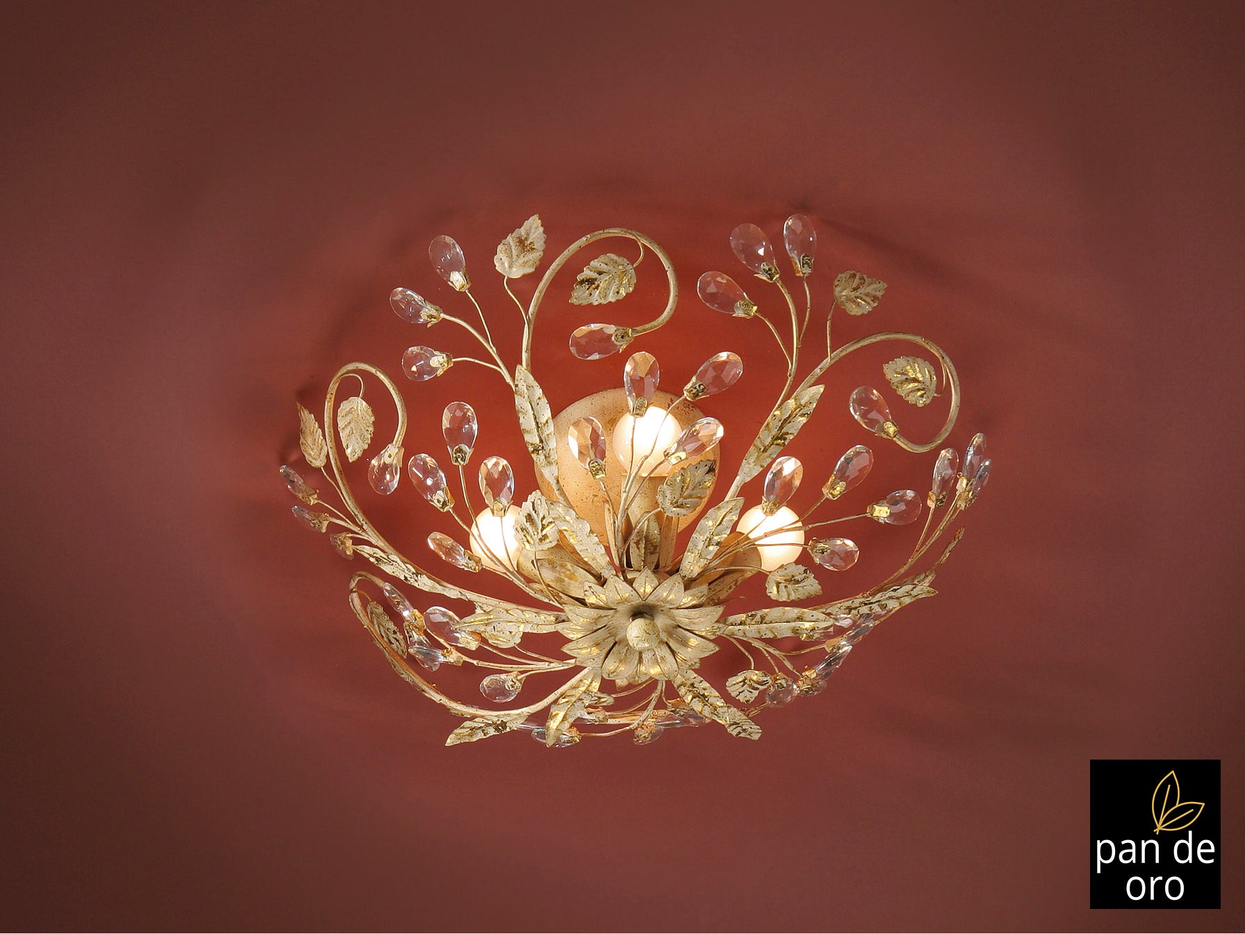 Plafón Schuller Verdi - Iluminación Elegante Marfil y Oro | luzguru.com