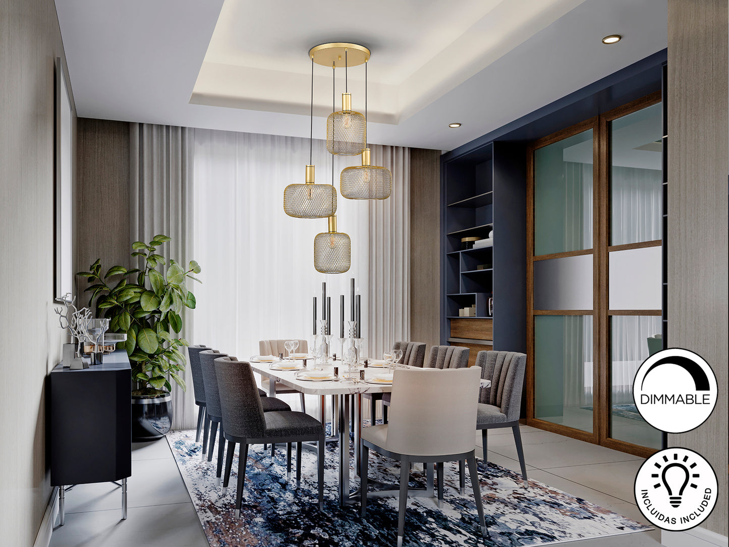 Lámpara de Techo Osiris Oro - Schuller - Calidad Premium | luzguru.com