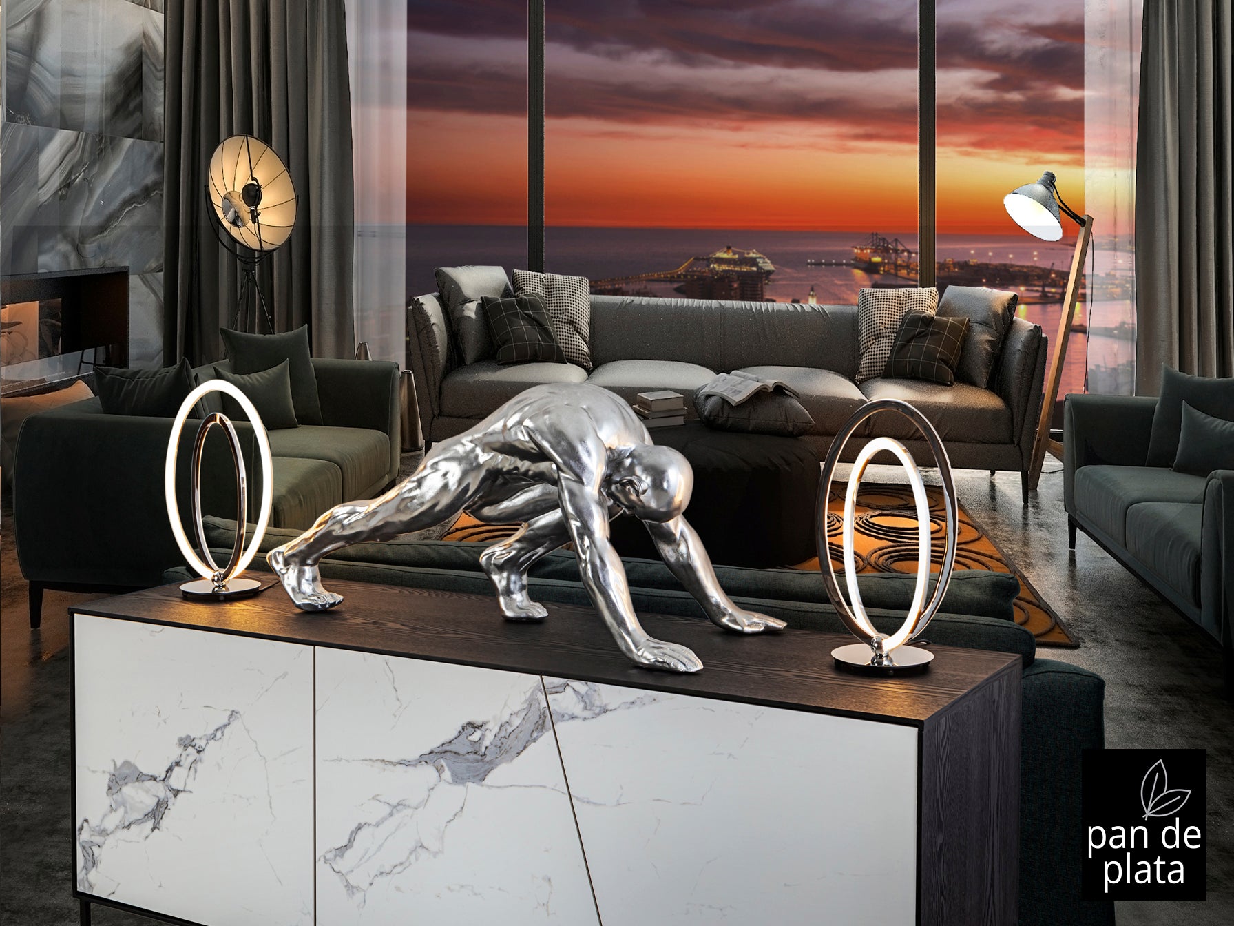 Schuller 767057 - Figura decorativa Asana Plata - luzguru.com