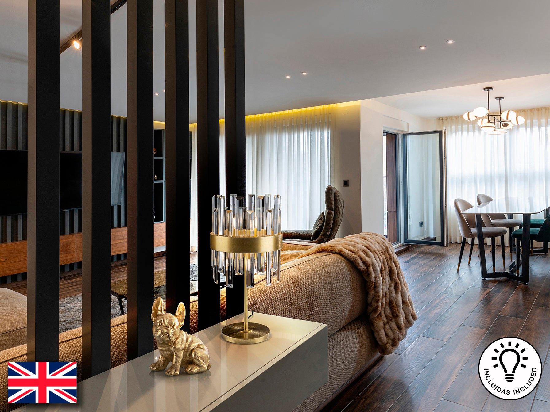 Lámpara Sobremesa Oro - Schuller Grace - Calidad Premium | luzguru.com