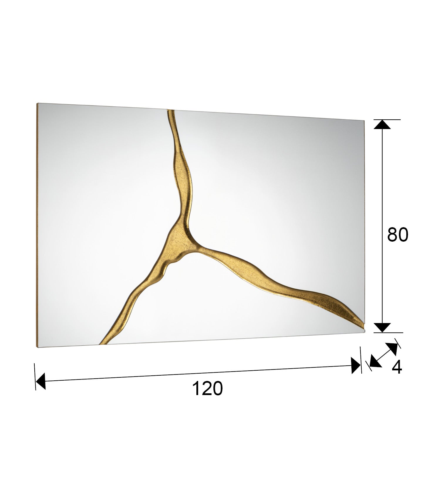 Medidas espejo Schuller Surcos II Pan Oro 80x120 (Ref. 487351): 80cm ancho x 120cm alto x 2.5cm profundidad.
