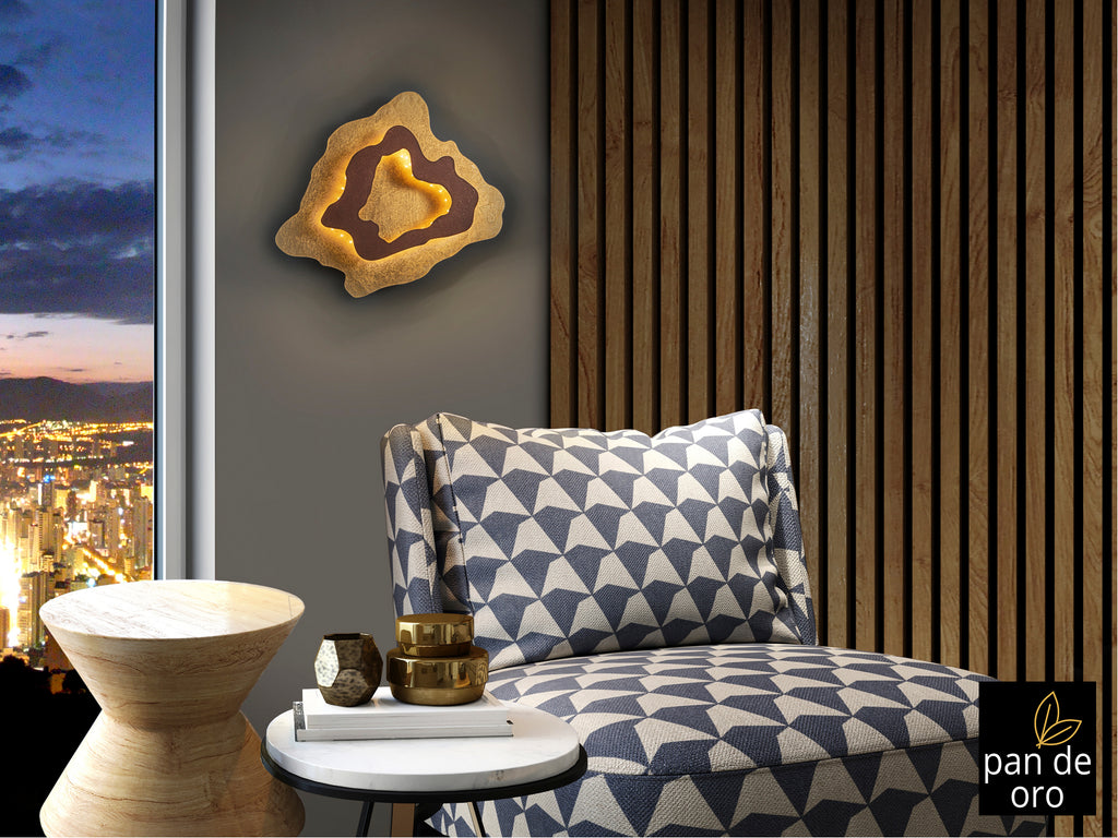 Aplique Moderno Óxido y Pan de Oro - Schuller - luzguru.com