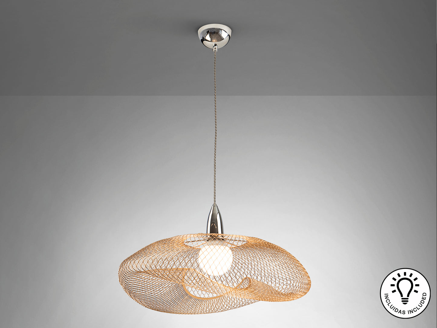 Lámpara Moderna Cromo Oro - Schuller Forma | luzguru.com