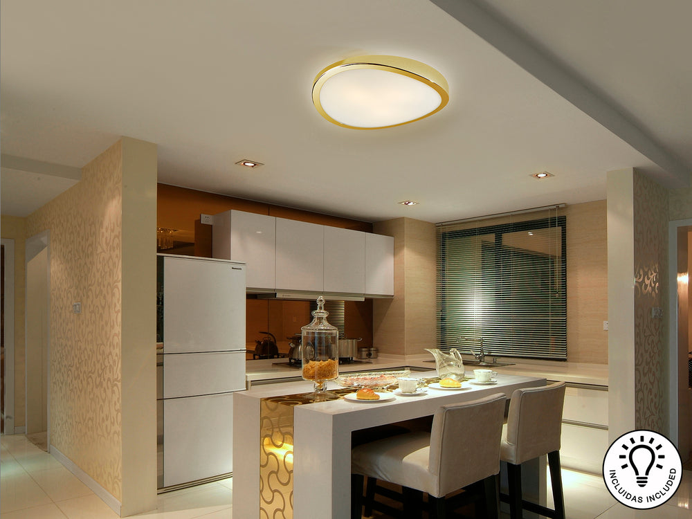Plafón LEDA 3 Luces Oro Schuller 429139 | LuzGURÚ