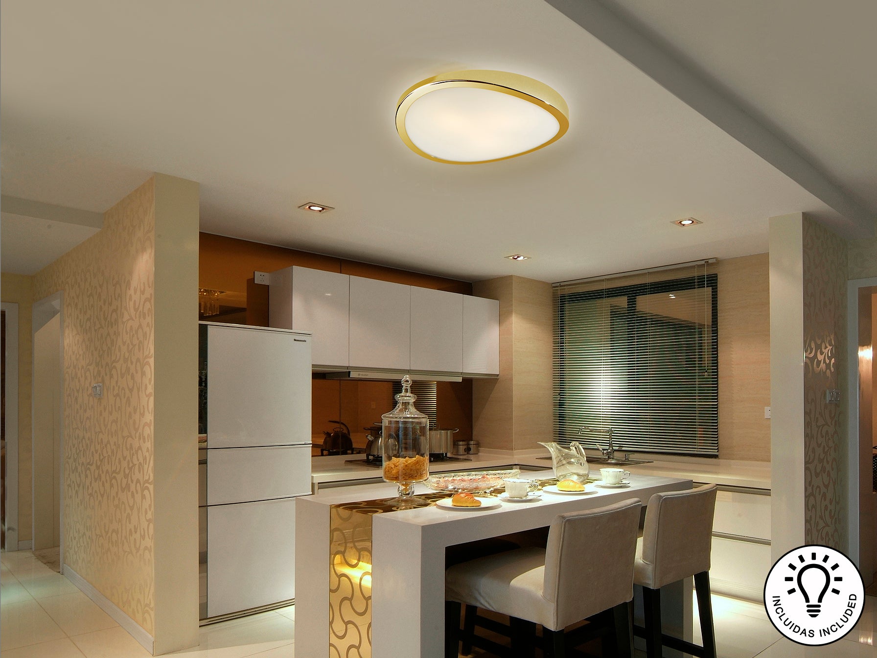 Plafón LED Schuller Leda Oro - Ref. 429139 - luzguru.com