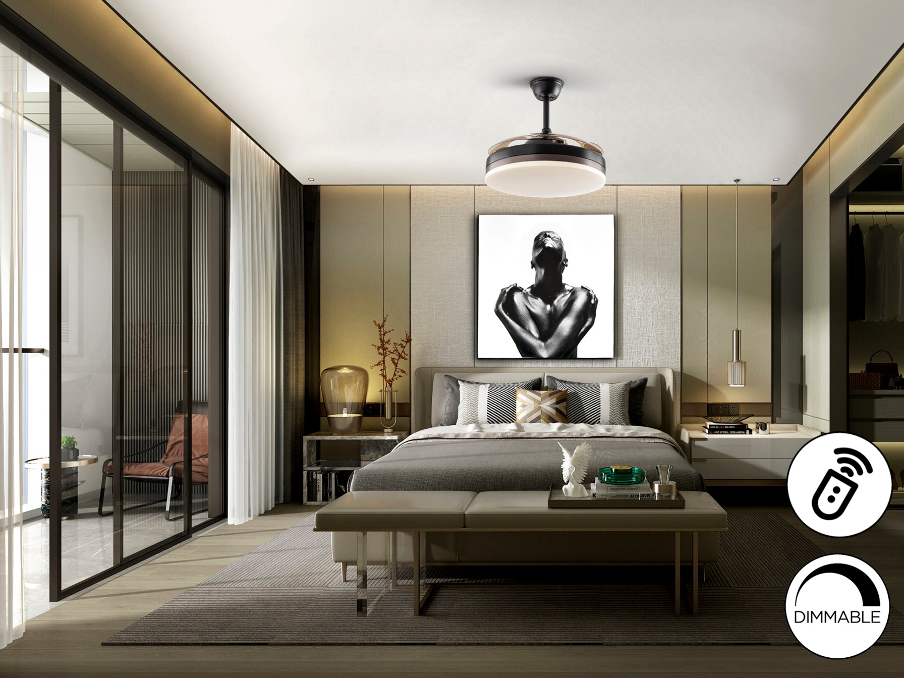 Ventilador Techo Negro Schuller Vento - Diseño Moderno | luzguru.com