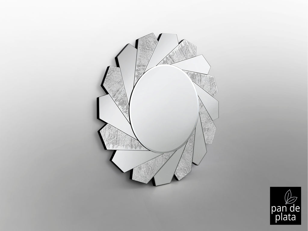 Espejo Moderno Flavia Ø100cm Plata - Schuller | luzguru.com