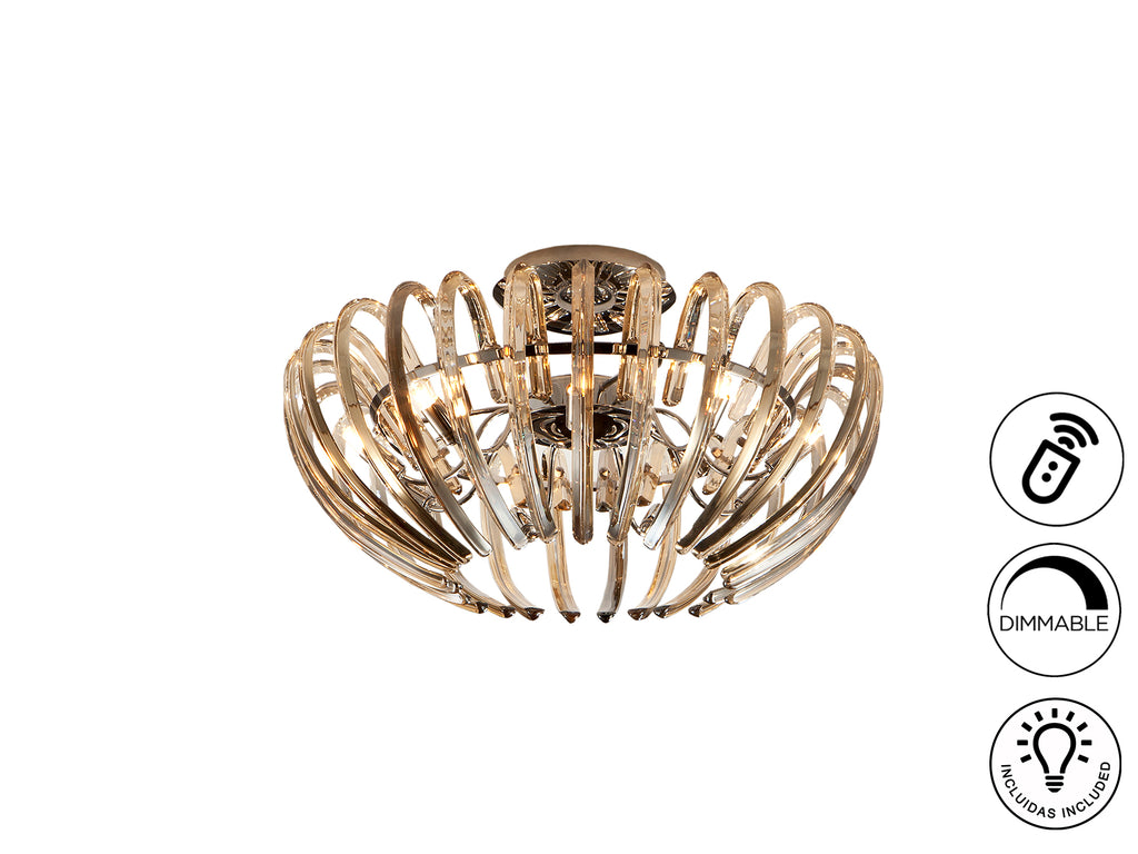 Plafón Moderno 9 Luces Champagne - Schuller Ariadna | luzguru.com