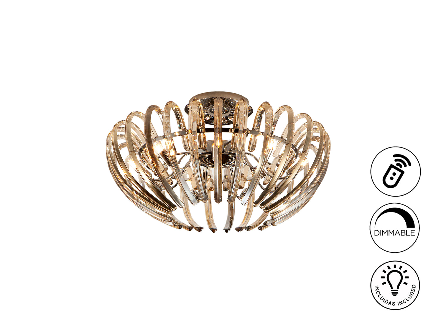 Plafón Moderno 9 Luces Champagne - Schuller Ariadna | luzguru.com