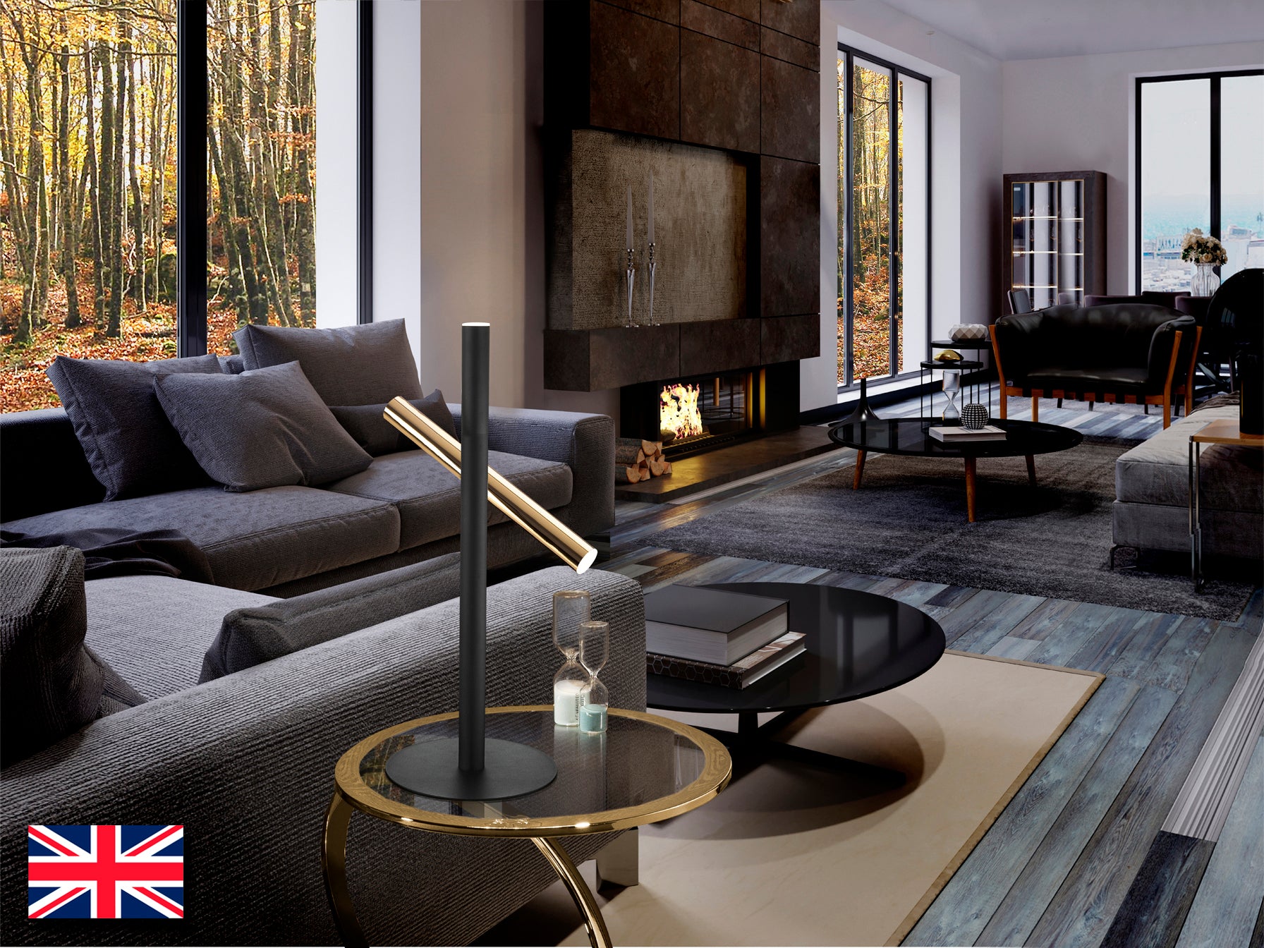 Sobremesa Varas Oro/Negro - Schuller Iluminación Moderna | luzguru.com