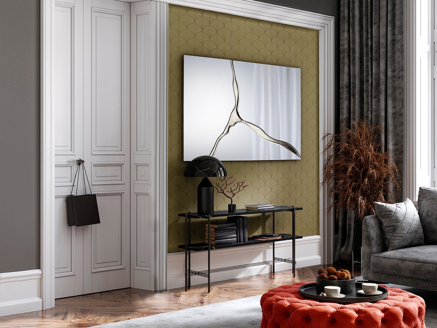 Espejo Rectangular Pan Plata 80x120cm - Schuller Surcos II | luzguru.com